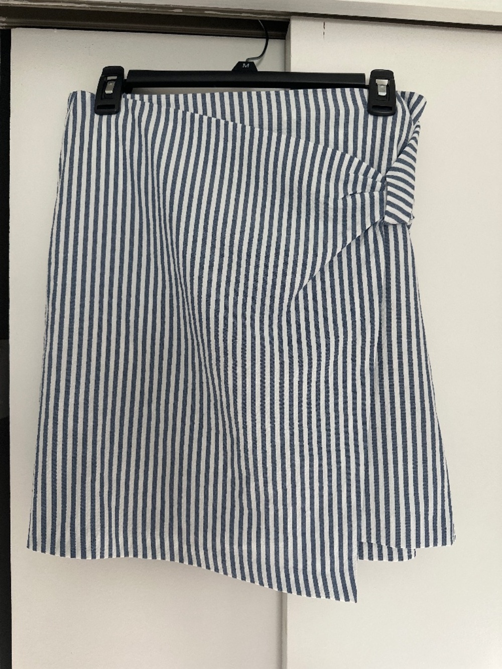 Skies are blue- striped mini skirt